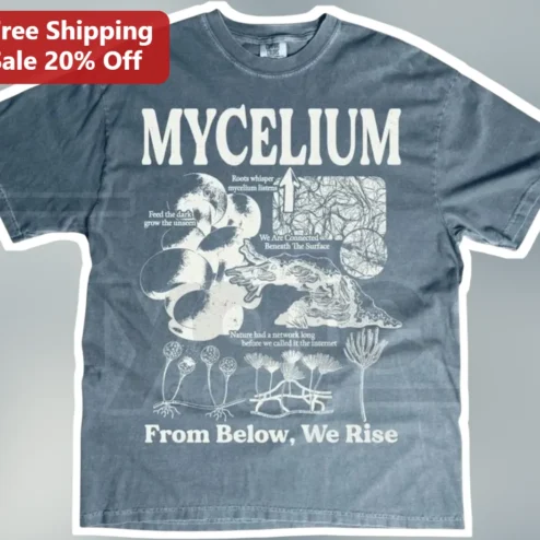 Mycelium Underground Network Tee We Are Connected Beneath The Surface Nature Botanical Shirt