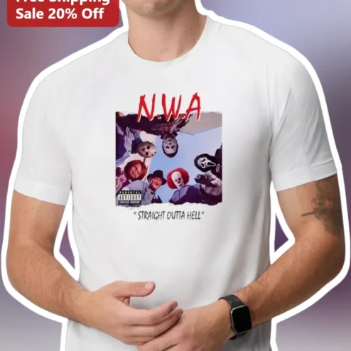 N.W.A Straight Outta Hell Horror Parody Tee