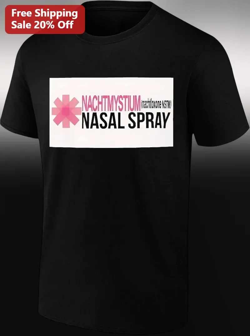 NACHTMYSTIUM NASAL SPRAY Graphic Tee Black Metal Band Merch Parody Shirt