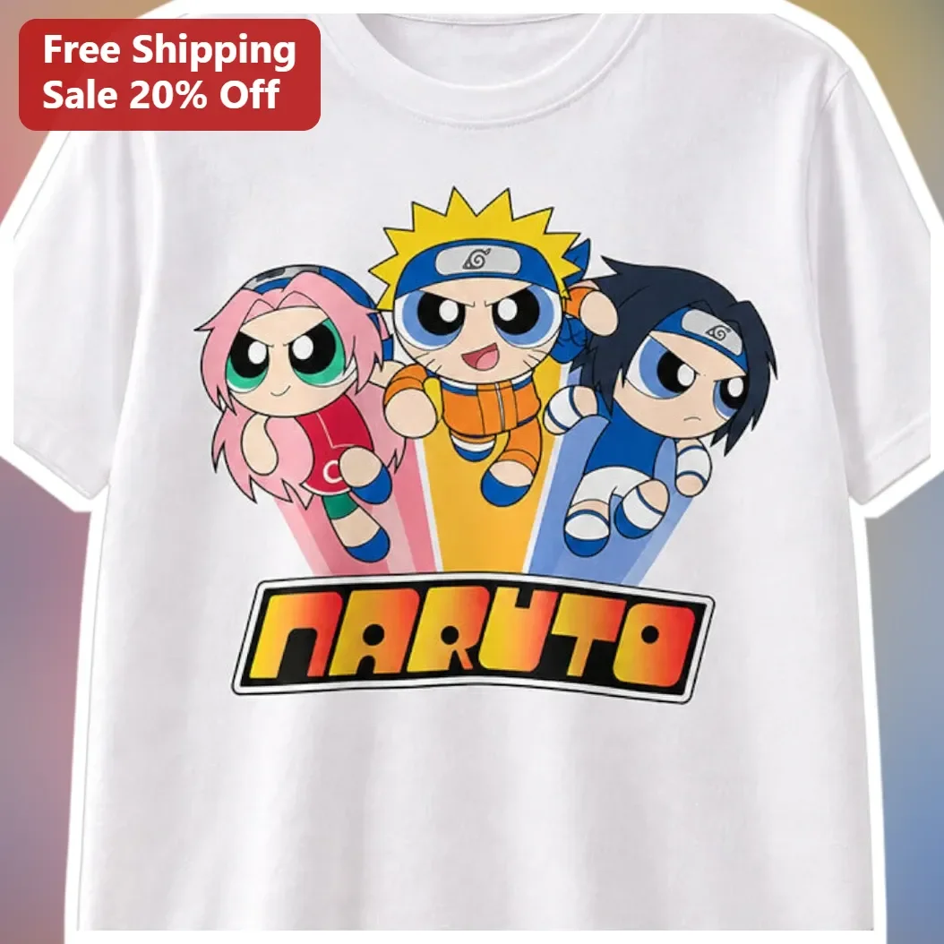 Naruto Powerpuff Girls Anime Style Graphic Tee