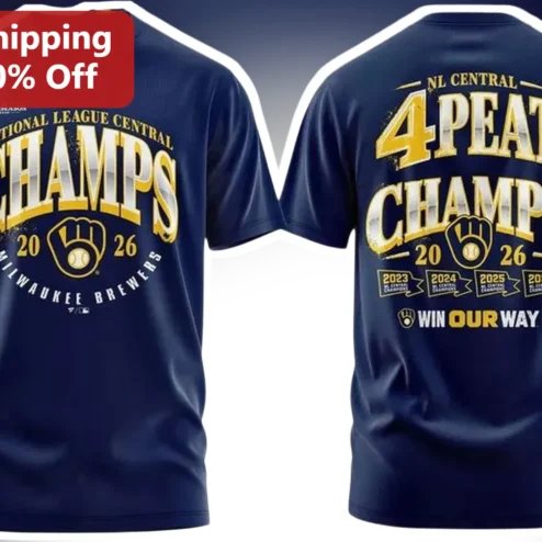 National League Central Champs Win Our Way Milwaukee Brewers Tee
