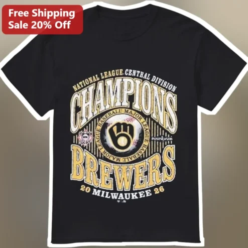 National League Central Division Champions Milwaukee Brewers Vintage Graphic Tee