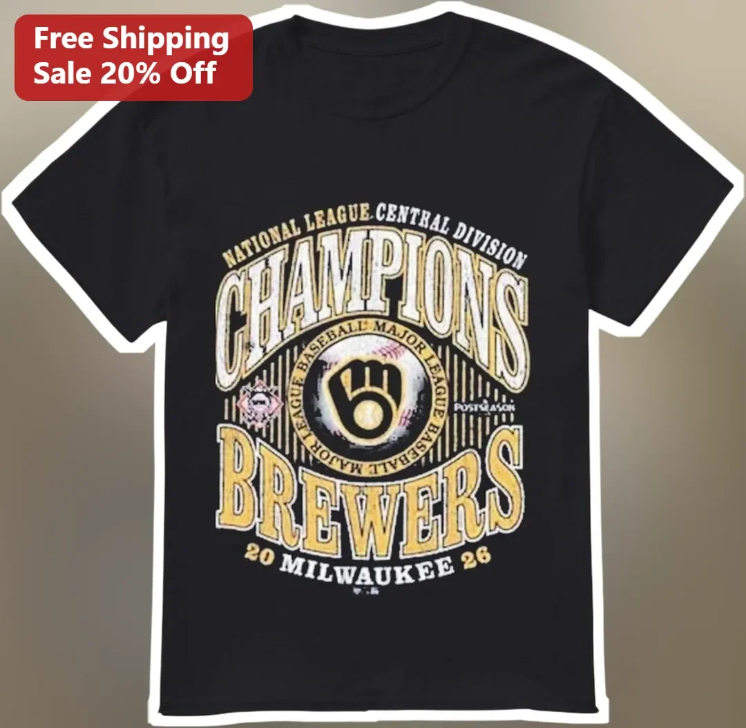 National League Central Division Champions Milwaukee Brewers Vintage Graphic Tee