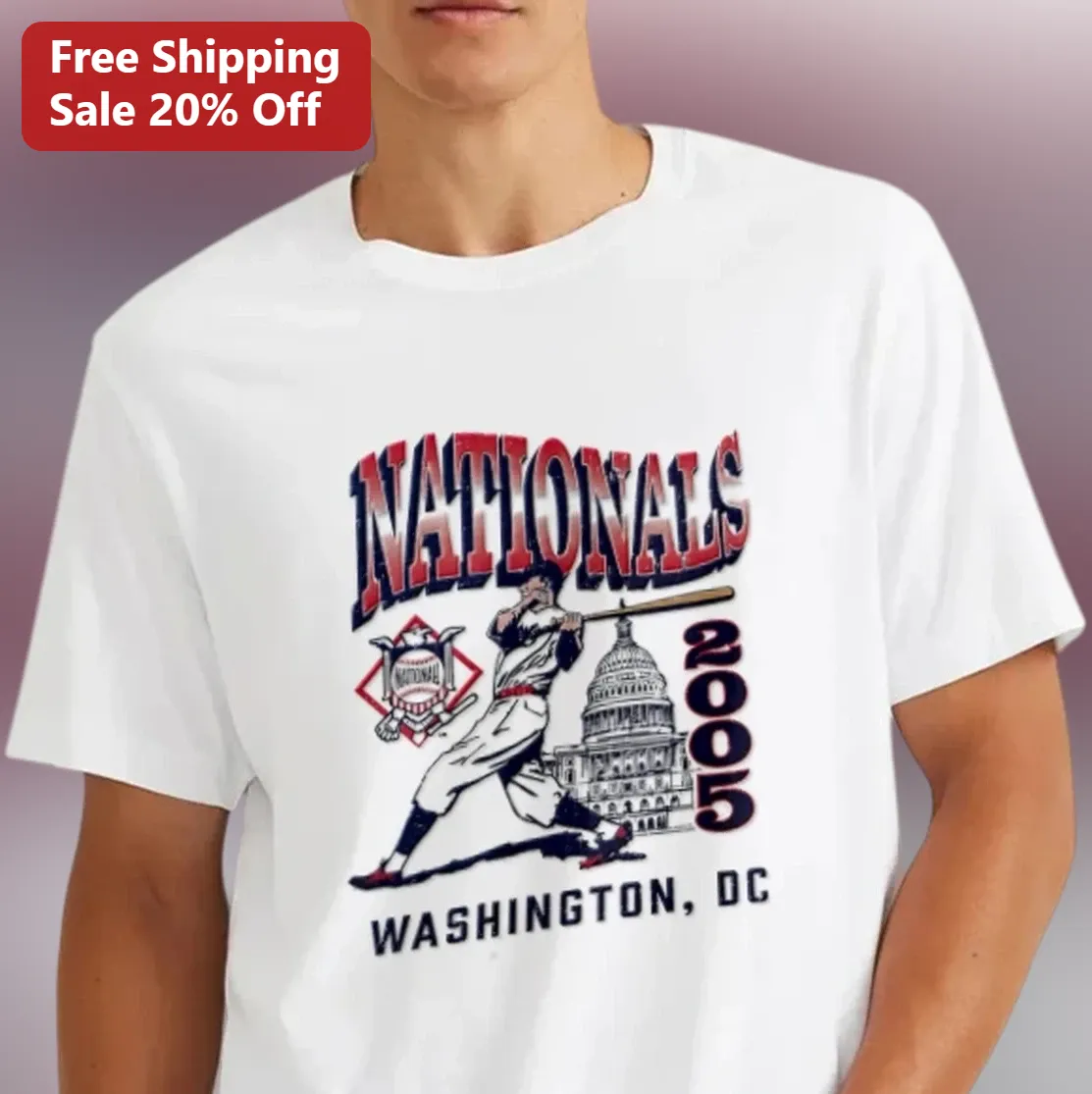 Nationals 2005 Washington DC Tee Vintage Baseball Player Capitol Graphic Shirt Gift for MLB Fans