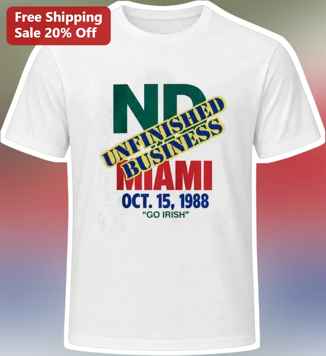 ND Unfinished Business Miami Oct. 15, 1988 Go Irish Vintage College Football Tee
