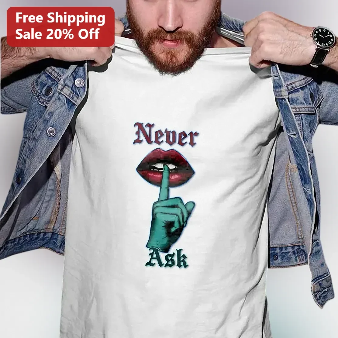 Never Ask Permission Horror Zombie Graphic Tee Gothic Spooky Shirt for Men Women