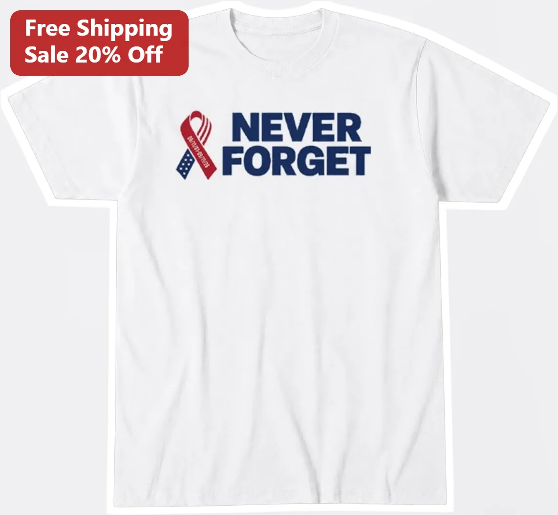 Never Forget 9/11 Memorial Patriotic Awareness Ribbon Tee