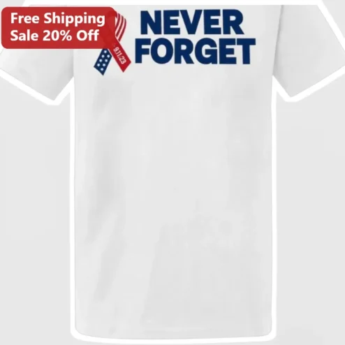 Never Forget Tee 9/11 Memorial Patriotic Ribbon Shirt