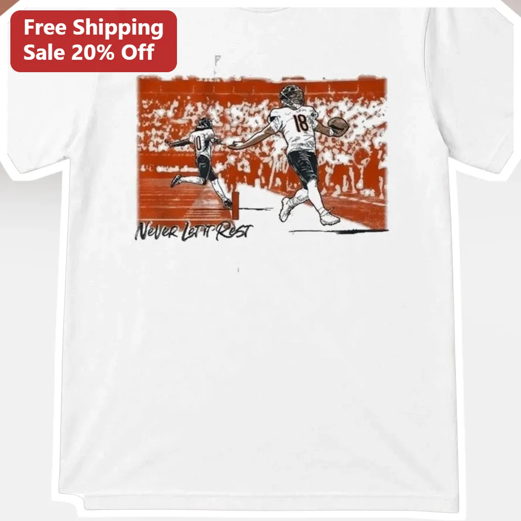 Never Let It Rest Vintage Football Player Graphic Tee