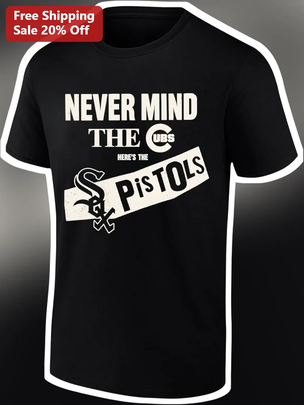 Never Mind The Cubs Here's The Pistols Vintage Distressed Graphic Tee
