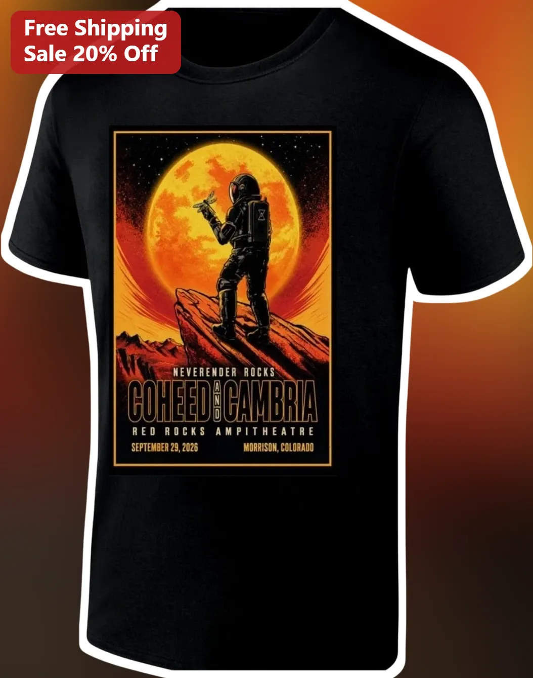 Neverender Rocks Coheed and Cambria Red Rocks Amphitheatre Tee