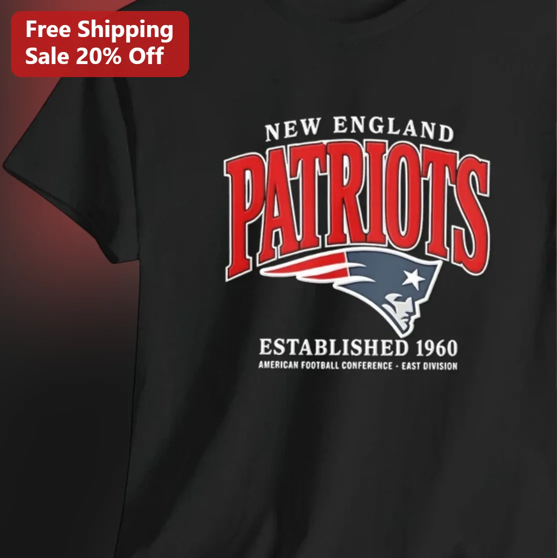 New England Patriots Established 1960 AFC East Division Tee, Vintage NFL Football Fan Gift for Men Women