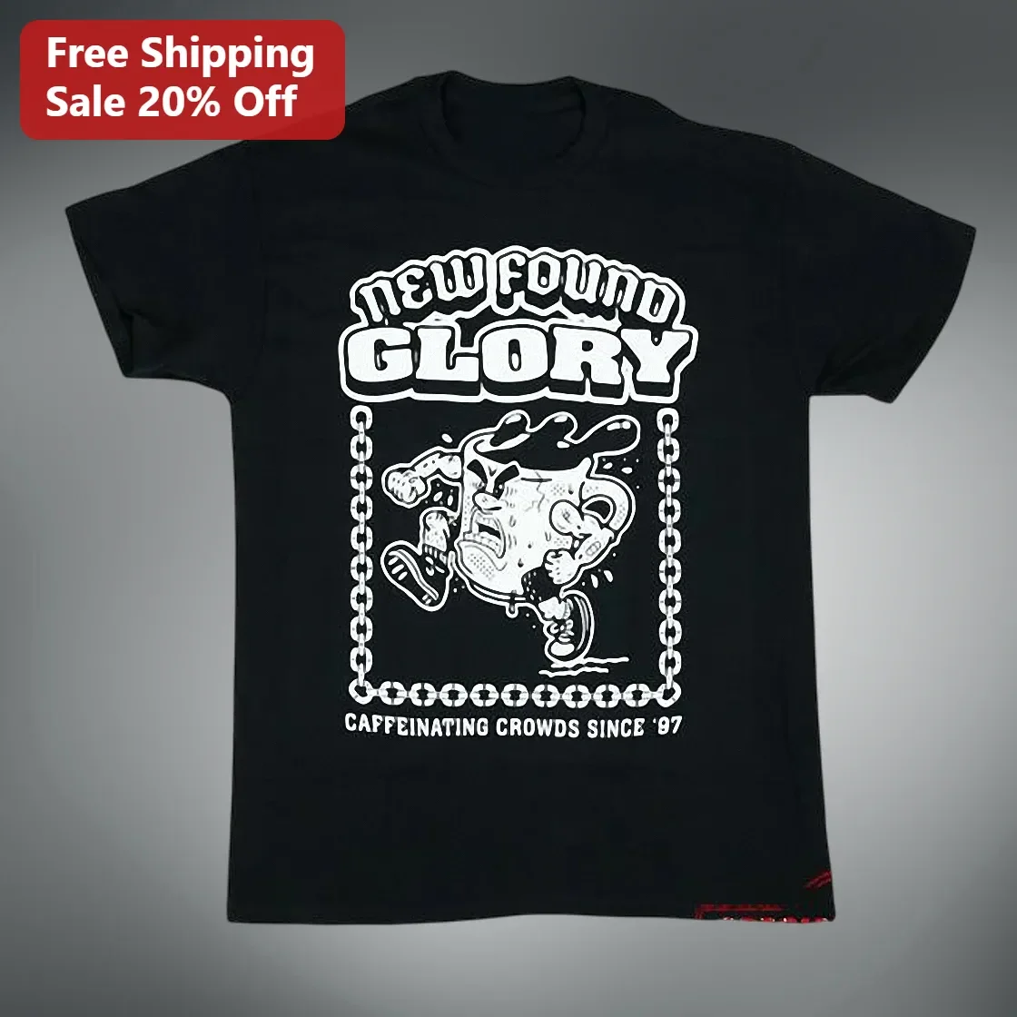 New Found Glory Caffeinating Crowds Since '97 Graphic Tee Pop Punk Band Merch