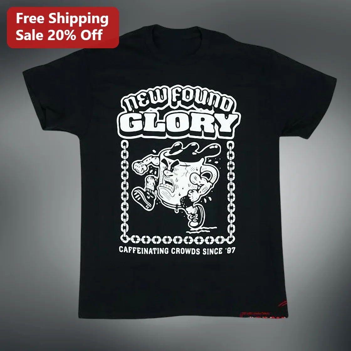 New Found Glory Caffeinating Crowds Since 97 Pop Punk Band Merch Graphic Tee