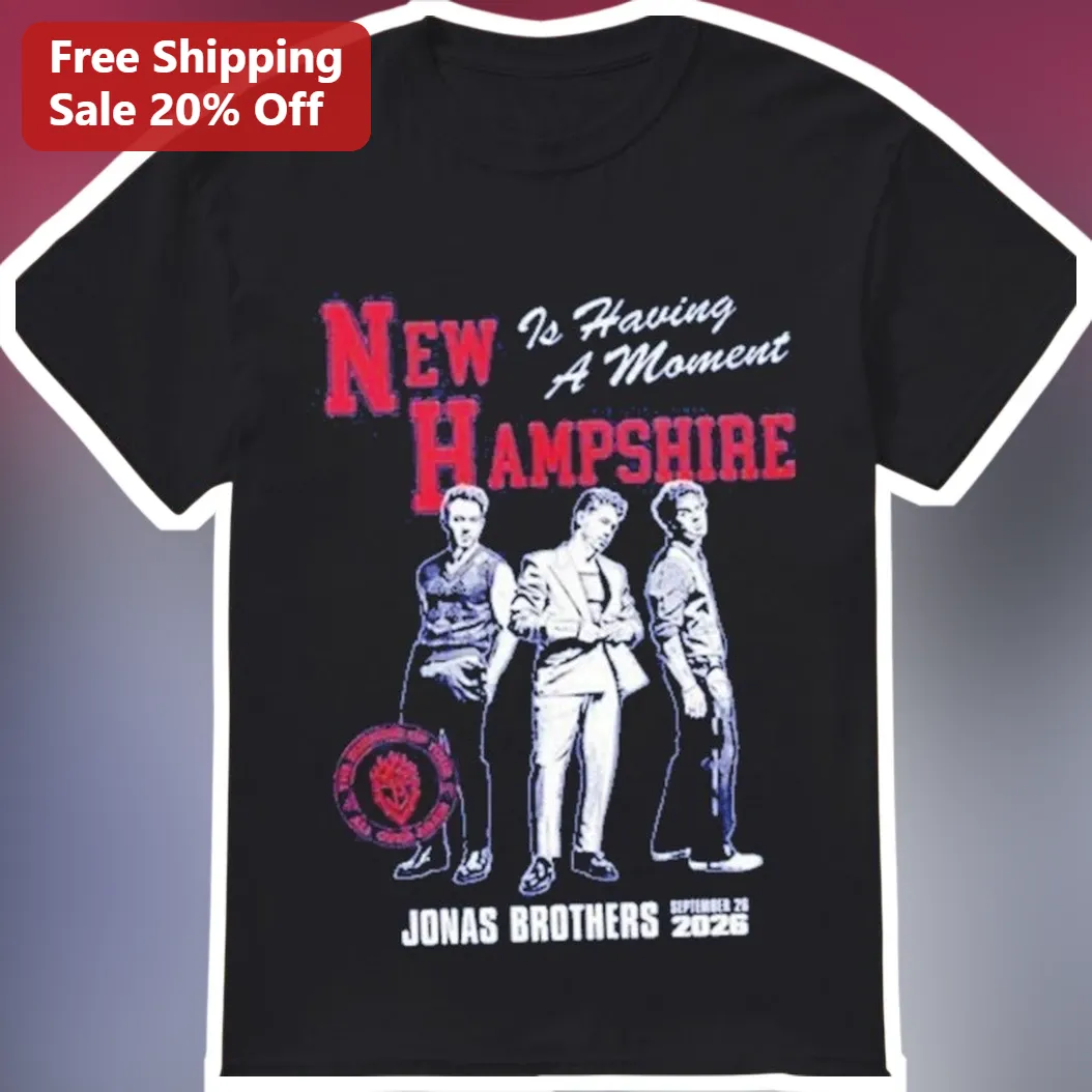 New Hampshire Is Having A Moment Jonas Brothers Graphic Tee Black Cotton Shirt