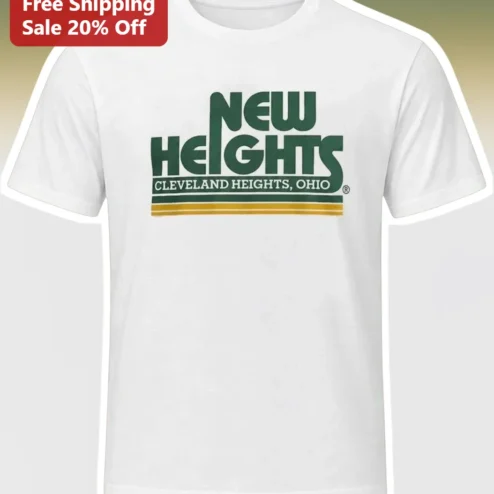 New Heights Cleveland Heights Ohio Tee Retro Vintage Typography Graphic Shirt