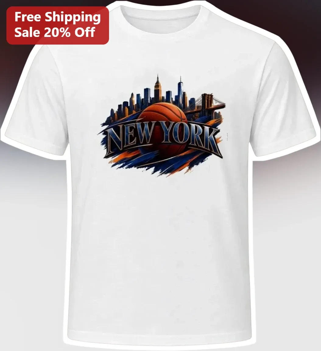 New York Basketball Skyline Graphic Tee NYC City Sports Apparel
