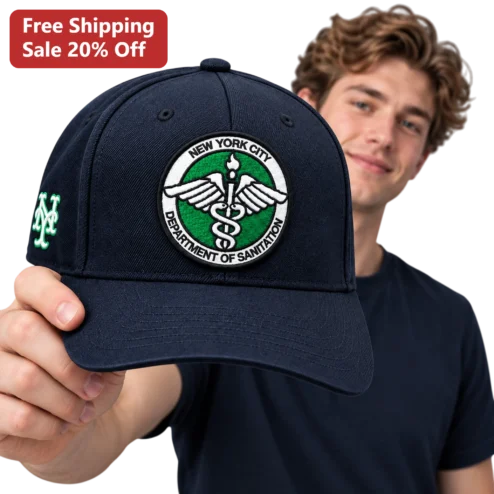 New York City Department Of Sanitation Cap DSNY Worker Gift Navy Blue Embroidered Patch Hat