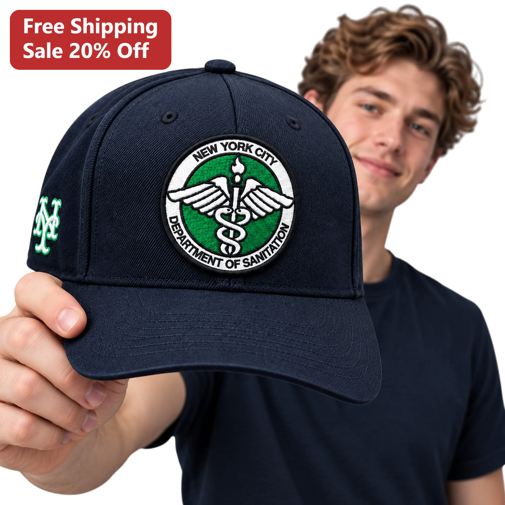 New York City Department Of Sanitation Cap DSNY Worker Gift Navy Blue Embroidered Patch Hat