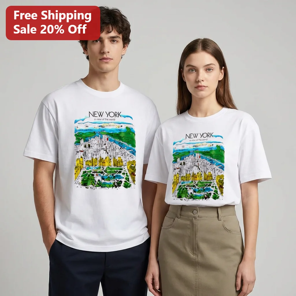 New York City Map 3D Skyline Graphic Tee, Central Park Travel Souvenir Shirt, Gift for Men Women NYC Lovers