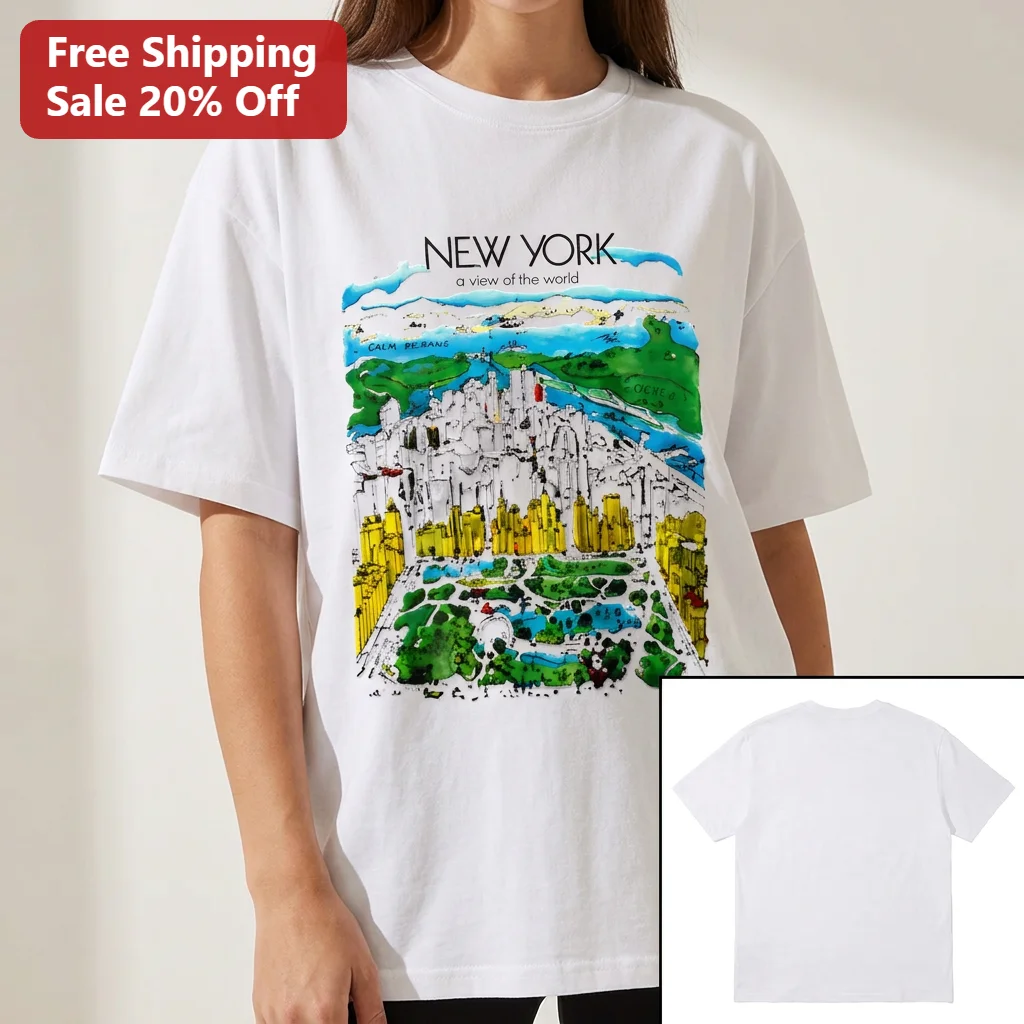 New York City Skyline Tee, NYC Central Park Map Graphic Shirt, Travel Souvenir Gift for City Lovers