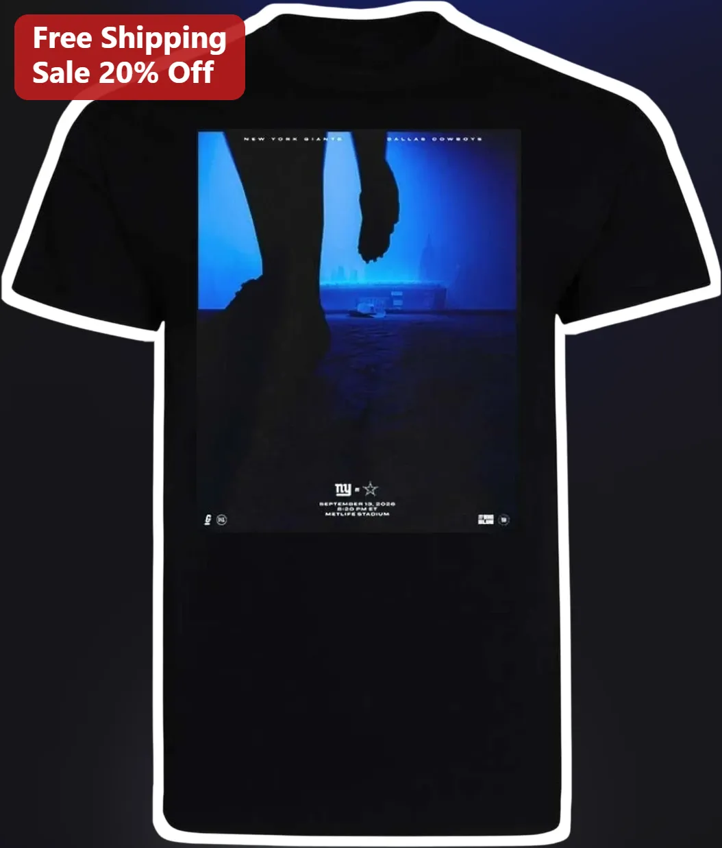New York Giants vs Dallas Cowboys September 13 2026 MetLife Stadium Week 1 NFC East Rivalry Graphic Tee