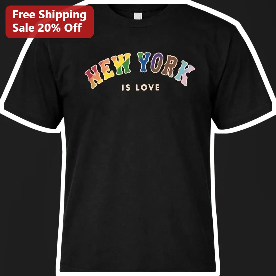 New York Is Love Retro Vintage Graphic Tee Rainbow NYC Souvenir Gift Shirt
