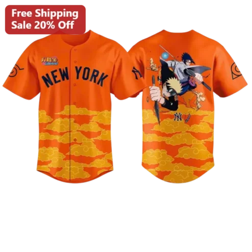 New York Naruto Sasuke Anime Baseball Jersey Streetwear Gift