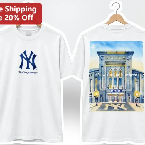 New York or Nowhere Tee Yankees Fan Baseball Stadium Art Graphic Shirt