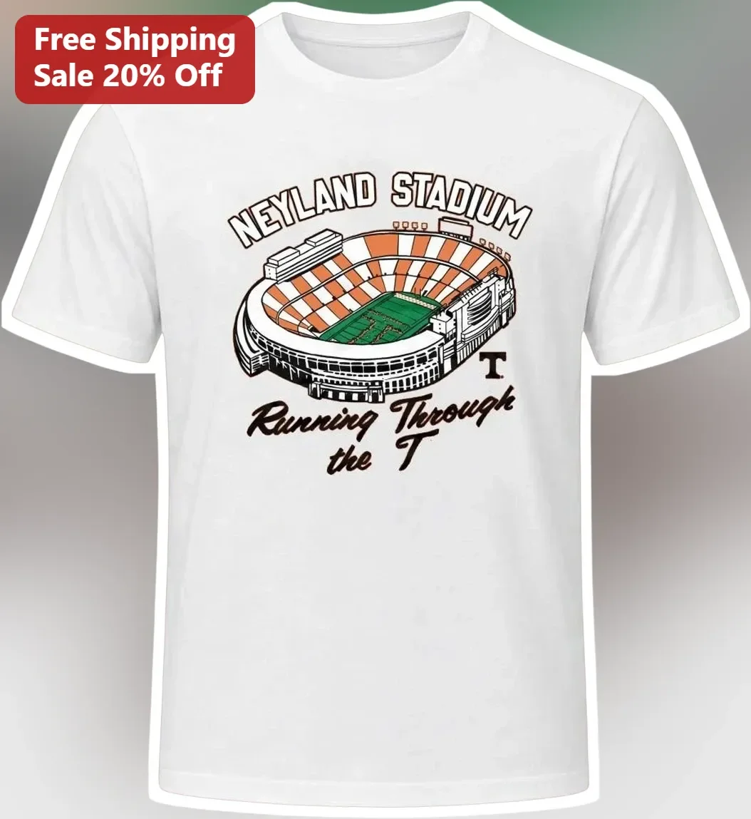 Neyland Stadium Running Through The T Tennessee Volunteers Football Tee