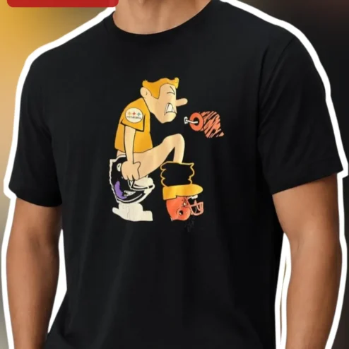 NFL Toilet Football Team Graphic Tee Funny Sports Humor Shirt for Men