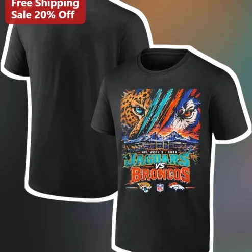 NFL Week 2 2026 Jaguars vs Broncos Tee Game Day Shirt for Football Fans
