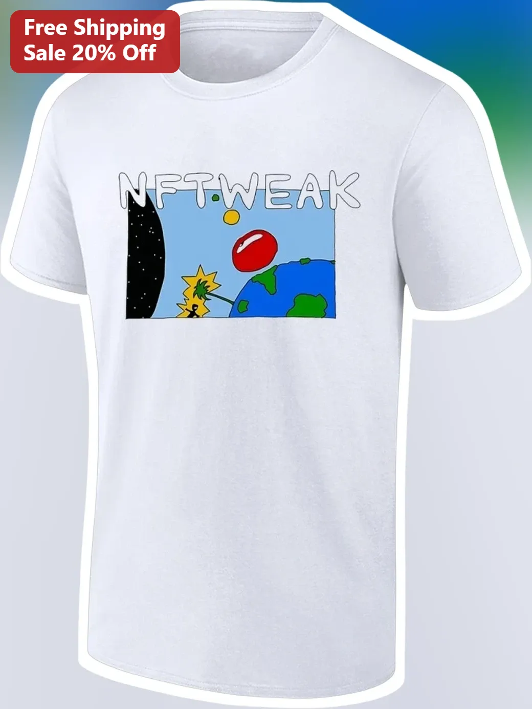 NFTWEAK Space Planet Cartoon NFT Satire Tee