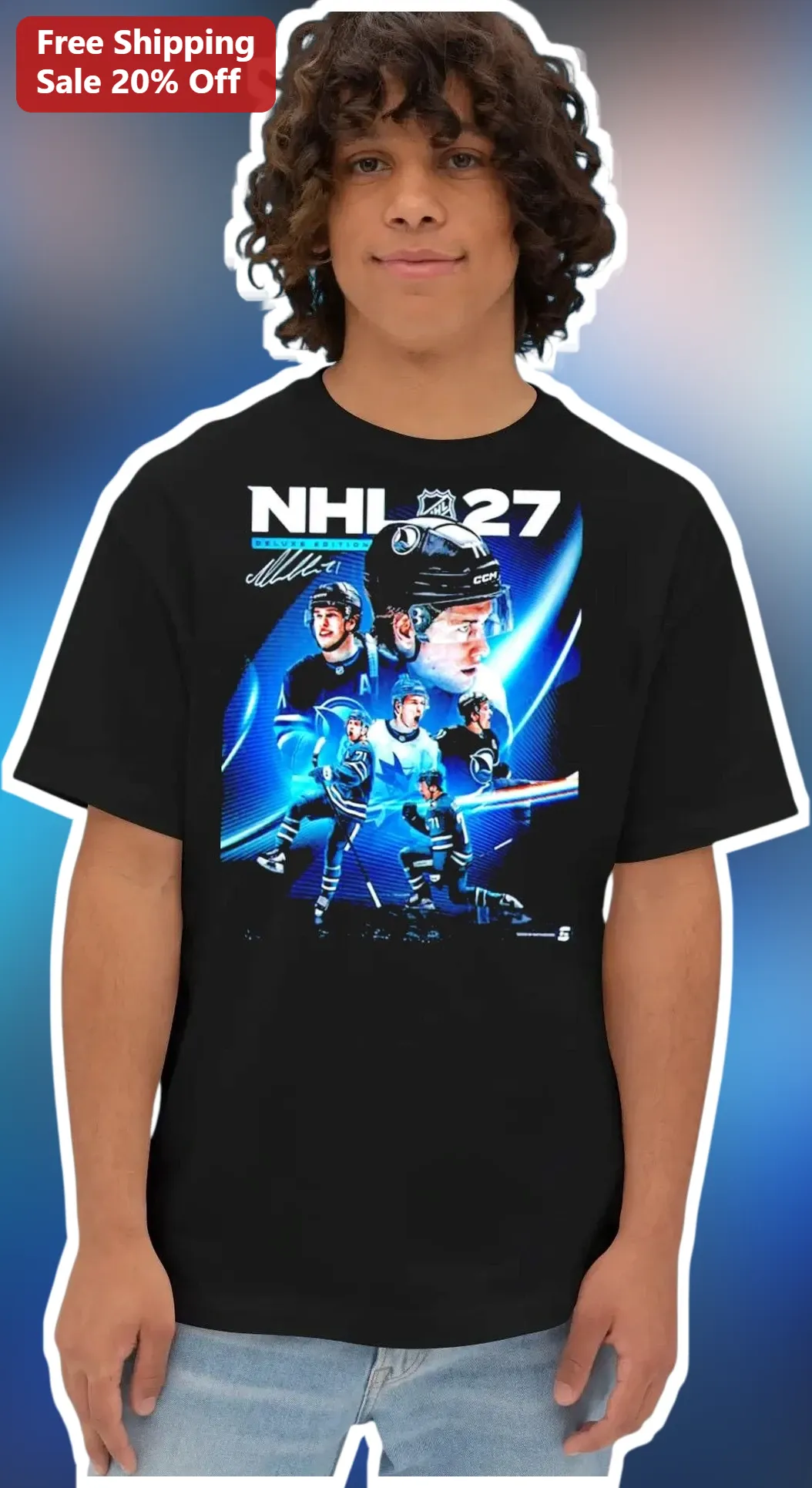 NHL 27 Connor McDavid Signature Graphic Tee Hockey Fan Gift