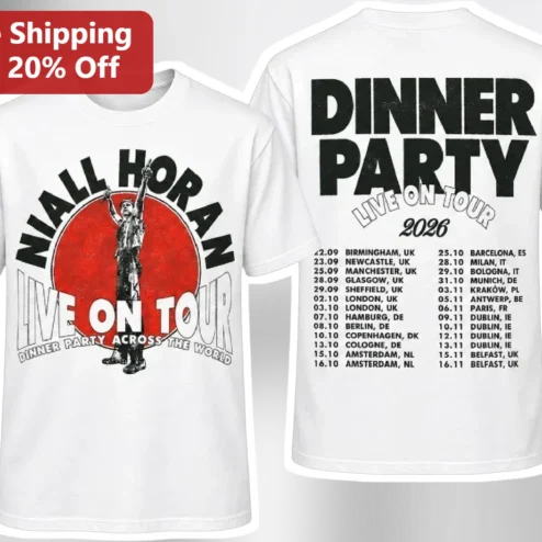 Niall Horan Dinner Party Live On Tour Tee Vintage Concert Merch Shirt