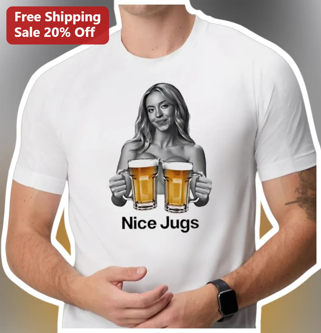 Nice Jugs Beer Mug Graphic Tee Funny Drinking Shirt Gift for Men