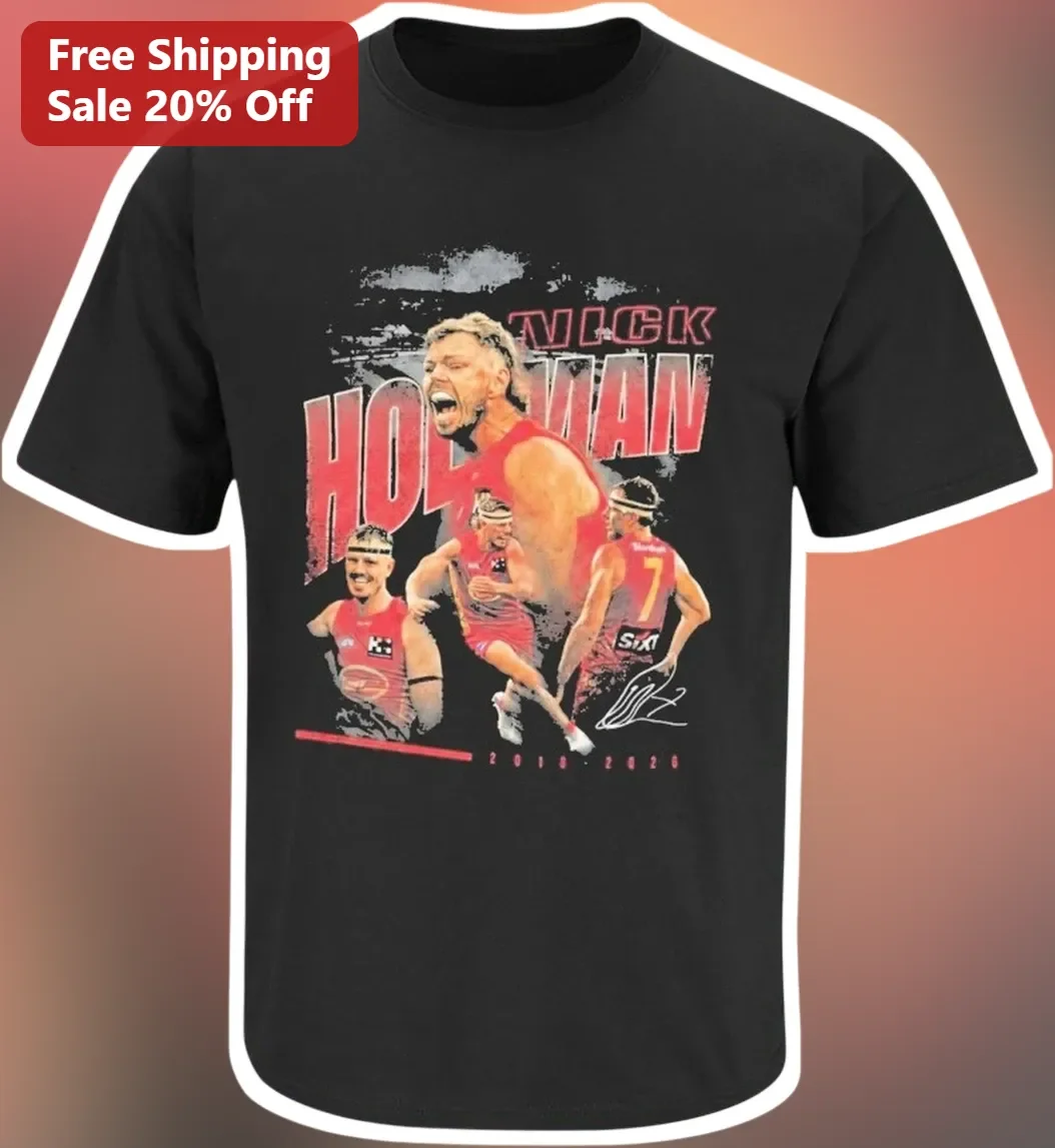 Nick Hollman Basketball Player Distressed Graphic Tee 2016-2026 Anniversary Sports Fan Gift