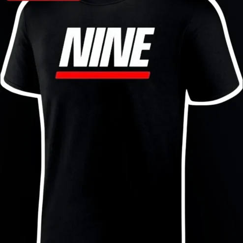 NINE Tee Bold Typography Graphic T-Shirt Number Nine Jersey Style Apparel for Men Women