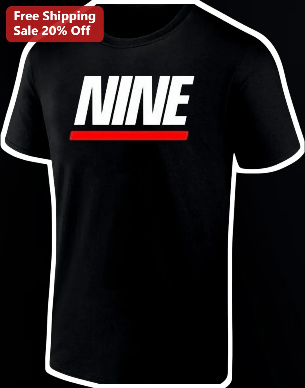 NINE Tee Bold Typography Graphic T-Shirt Number Nine Jersey Style Apparel for Men Women