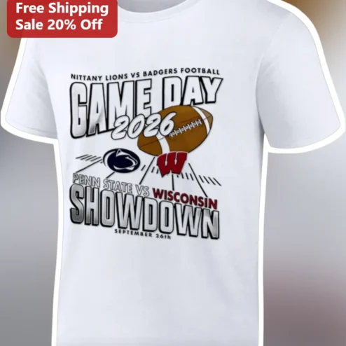 Nittany Lions vs Badgers Football Game Day Showdown Penn State vs Wisconsin Tee
