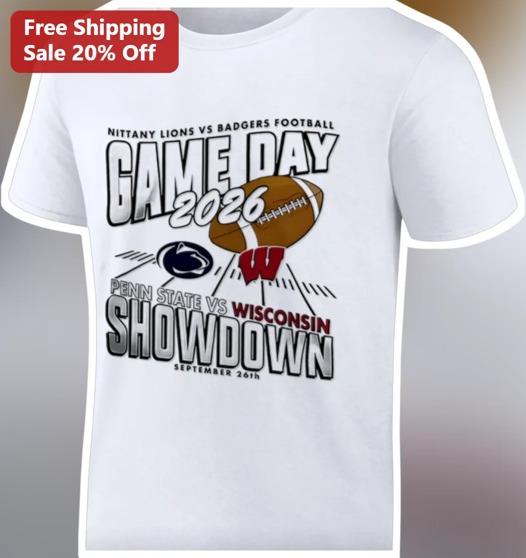 Nittany Lions vs Badgers Football Game Day Showdown Penn State vs Wisconsin Tee