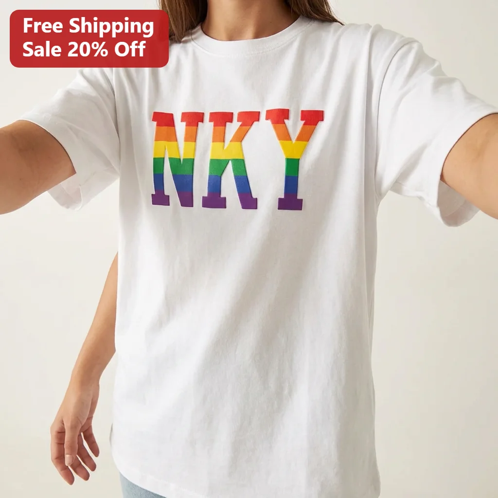 NKY Tee Rainbow Pride Lettering, Northern Kentucky Rainbow Flag Graphic Gift for Pride Month