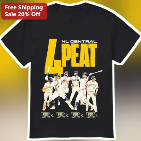 NL Central 4 Peat Baseball Champions Tee