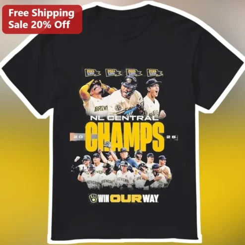 NL Central Champs Win Our Way Milwaukee Brewers Tee Baseball Fan Gift