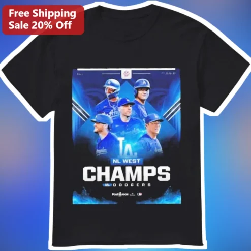 NL West Champs Los Angeles Dodgers Tee Baseball Fan Shirt