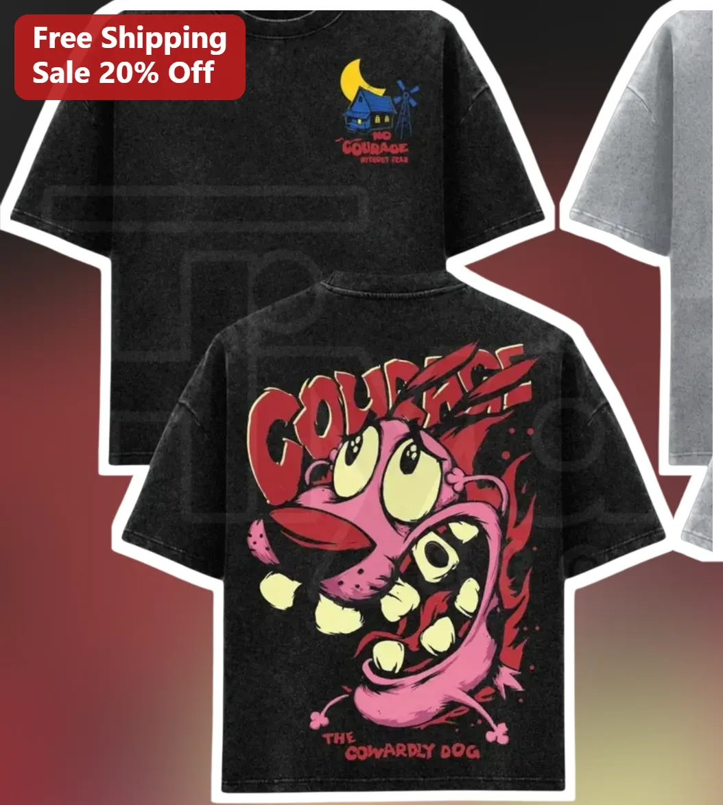 No Courage Without Fear Courage The Cowardly Dog Graphic Tee