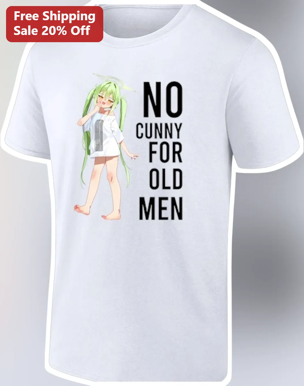 No Cunny For Old Men Anime Girl Tee Kurokawa Akane Blue Archive Meme Shirt