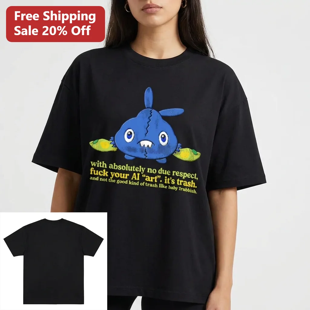 No Due Respect Fuck Your AI Art Trubbish Tee, Anti-AI Artist Protest Graphic Tee Gift for Digital Artists