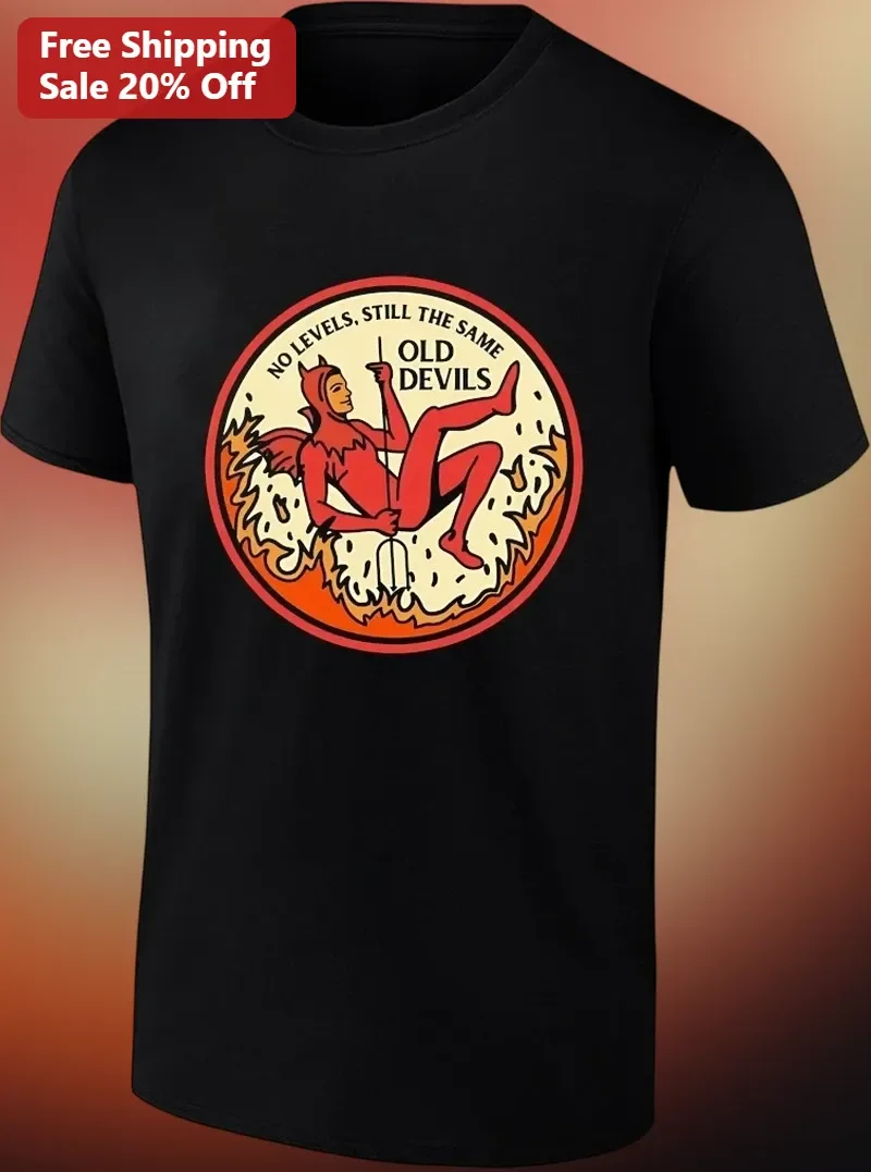 No Levels Still The Same Old Devils Gaming Meme Tee Vintage Cartoon Style Funny Gamer Shirt