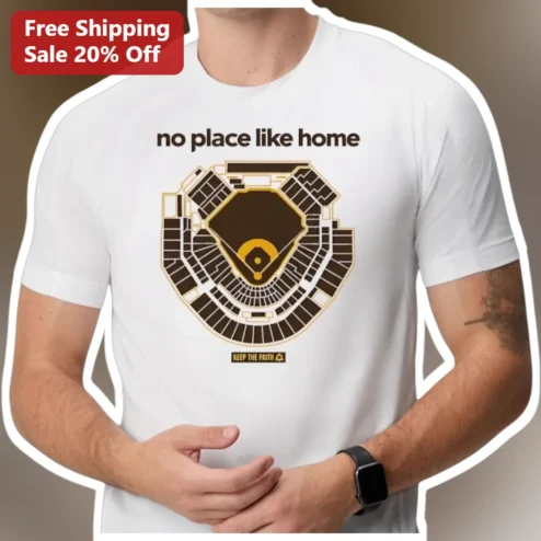 No Place Like Home Keep The Faith Baseball Stadium Map Graphic Tee